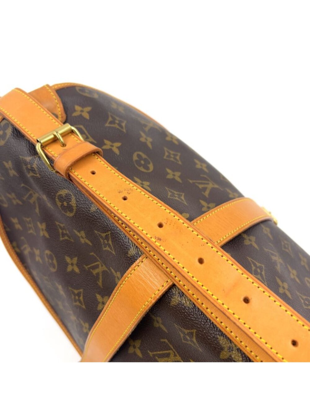 Louis Vuitton Saumur 35 Monogram Leather Brown Light Shoulder Bag Gold - Picture 8 of 15